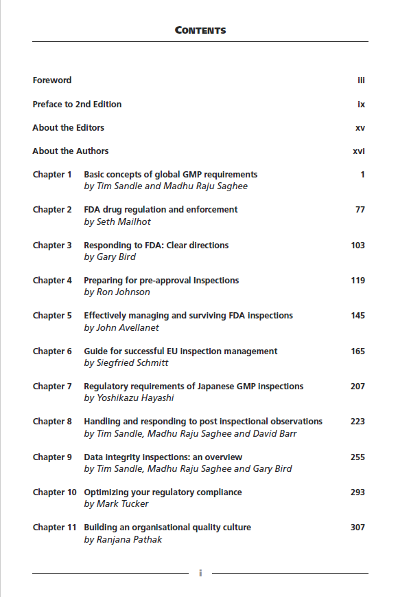 Pharmaceutical Regulatory Inspections - Guide to Quality and Compliance - 2nd edition